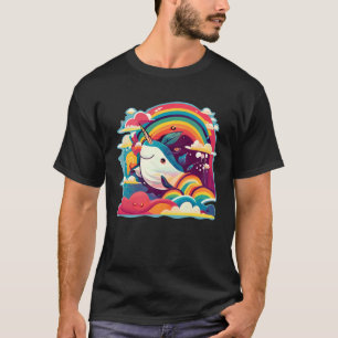 Camiseta La Criatura Del Mar De Narwhal Abarca Nubes Y Arro