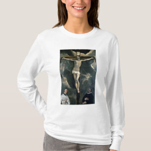 Camiseta La crucifixión con dos donantes, c.1580 (aceite e