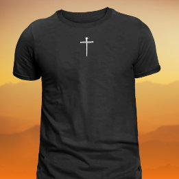 Camiseta La Cruz Cristiana de Tres Clavos Blancos
