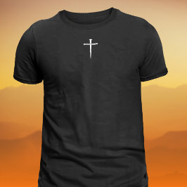 Camiseta La Cruz Cristiana de Tres Clavos Blancos