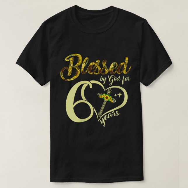 Camiseta La Cruz Cristiana Del Girasol, De 60 Años De Edad (Diseño del anverso)