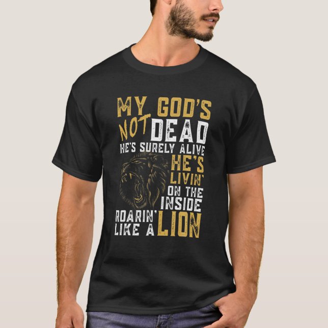 Camiseta La cruz de Cristo cristiana de mi Dios no está mue (Anverso)