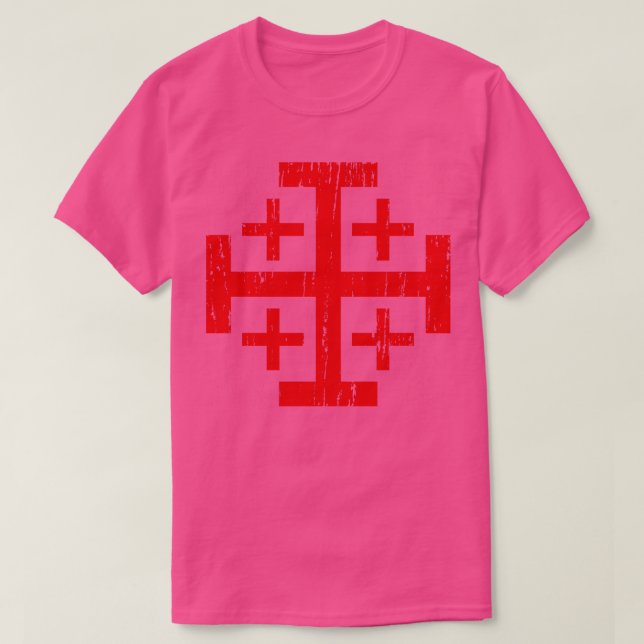 Camiseta La cruz de Jerusalén angustiada (Diseño del anverso)