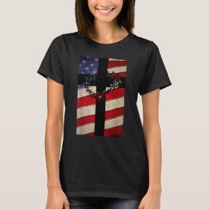 Camiseta La cruz de Jesús de Dios Cristiano con bandera est