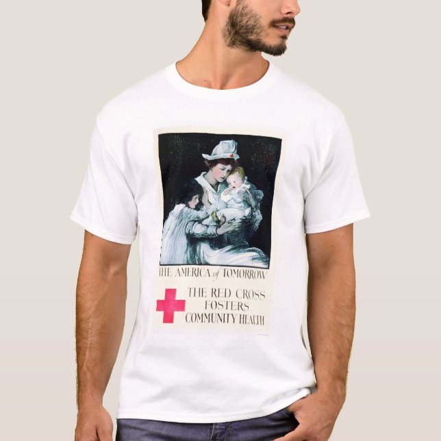 Camiseta La Cruz Roja fomenta la salud de la comunidad (Anverso)