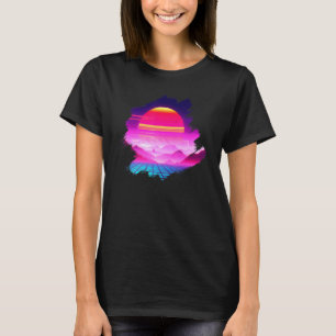 Camiseta La Cuadrícula Monta Atardecer Sobre El Cañón Synth
