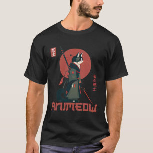 Camiseta La cultura japonesa inspiró al felino Cat Samurai