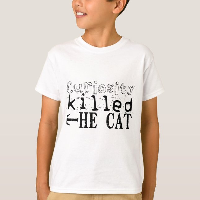 Camiseta La curiosidad mató al gato Proverb Kids Tee (Anverso)
