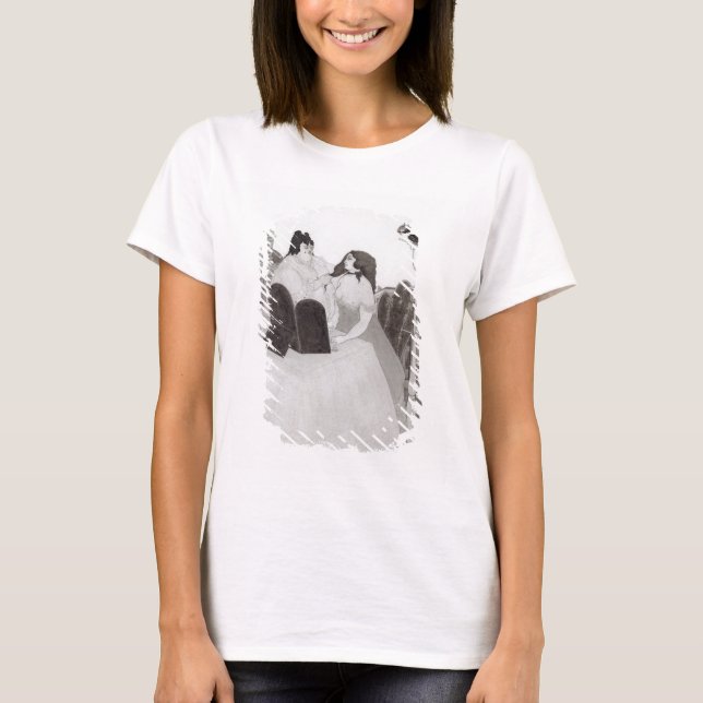 Camiseta La dama de la mesa de vestir (tinta y lavado) (Anverso)