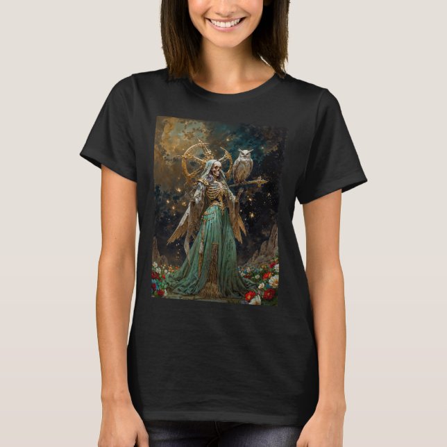 Camiseta La Dama de los Huesos Sagrados Santa Muerte (Anverso)