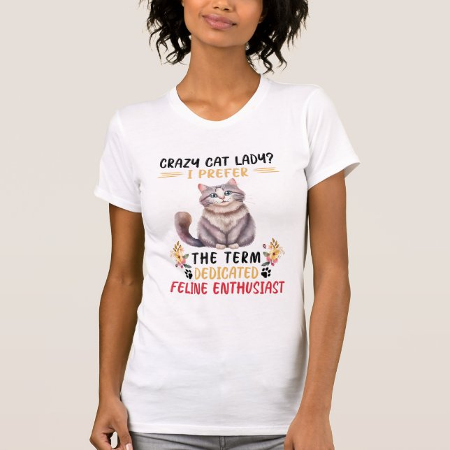 Camiseta ¿La dama del gato loca? El amante de los gatos (Anverso)
