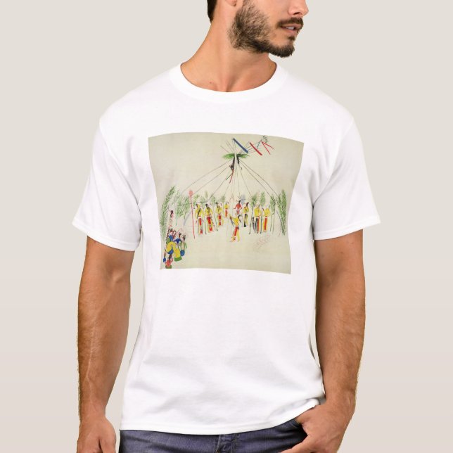 Camiseta La danza de Sun del Shoshone (pigmento en la (Anverso)