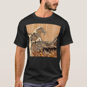 Camiseta La decoración de madera de bambú del estilo de la