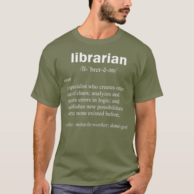 Camiseta La definición bibliotecaria divertida del curador  (Anverso)