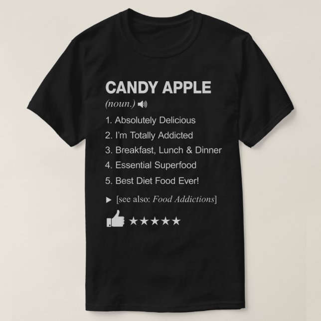 Camiseta La definición de Apple dulce significa divertido (Diseño del anverso)
