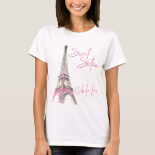 Camiseta La del La de Ooh de la torre Eiffel de París del