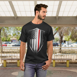 Camiseta La delgada línea roja de coraje insignia negra