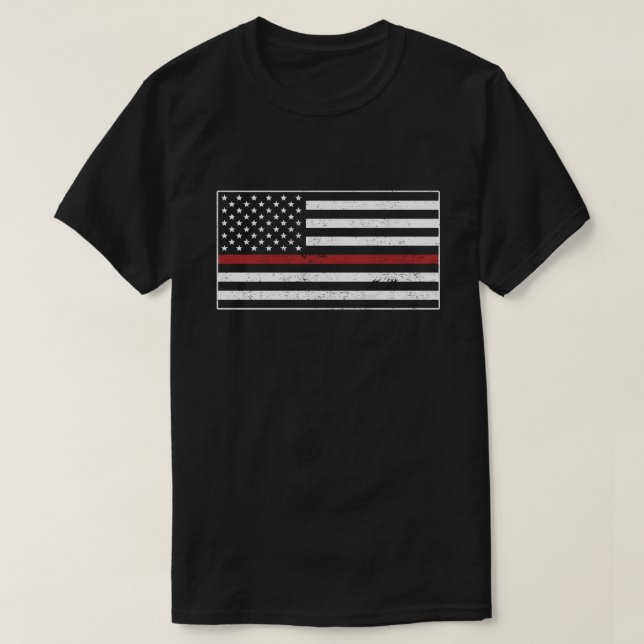 Camiseta La delgada línea roja, la bandera de Estados Unido (Diseño del anverso)