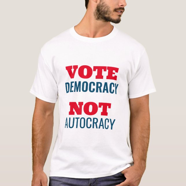 Camiseta La democracia del voto, no el Rótulo personalizado (Anverso)