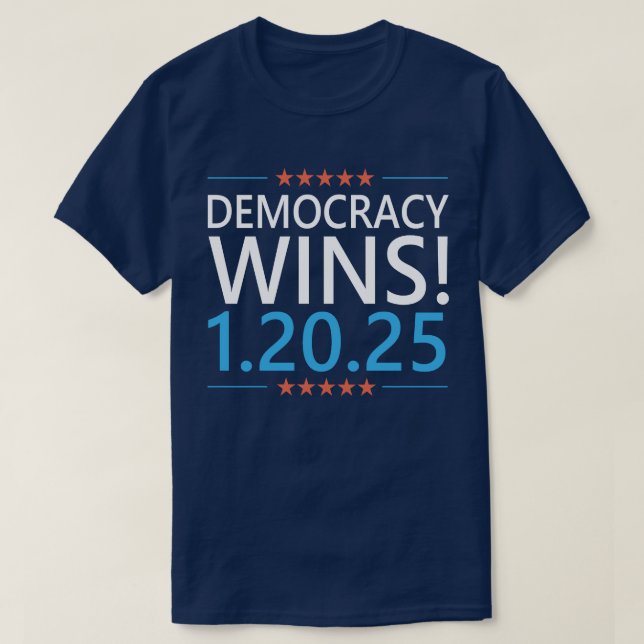 Camiseta La democracia gana a Kamala Harris 1.20.25 (Diseño del anverso)