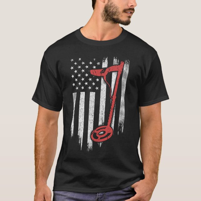 Camiseta La detección metalizado de la bandera estadouniden (Anverso)