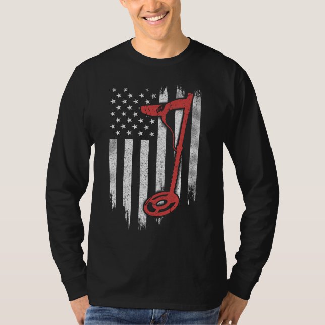 Camiseta La detección metalizado de la bandera estadouniden (Anverso)