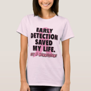 Camiseta La detección temprana ahorra diseño del cáncer