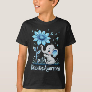 Camiseta La Diabetes Awa de la Cinta del Girasol, un elefan