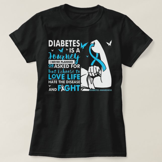 Camiseta La Diabetes Es Un Debate De Sensibilización Sobre  (Diseño del anverso)