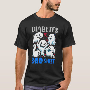 Camiseta La Diabetes Es Una Hoja De Boos Azul Y Gris Hallow
