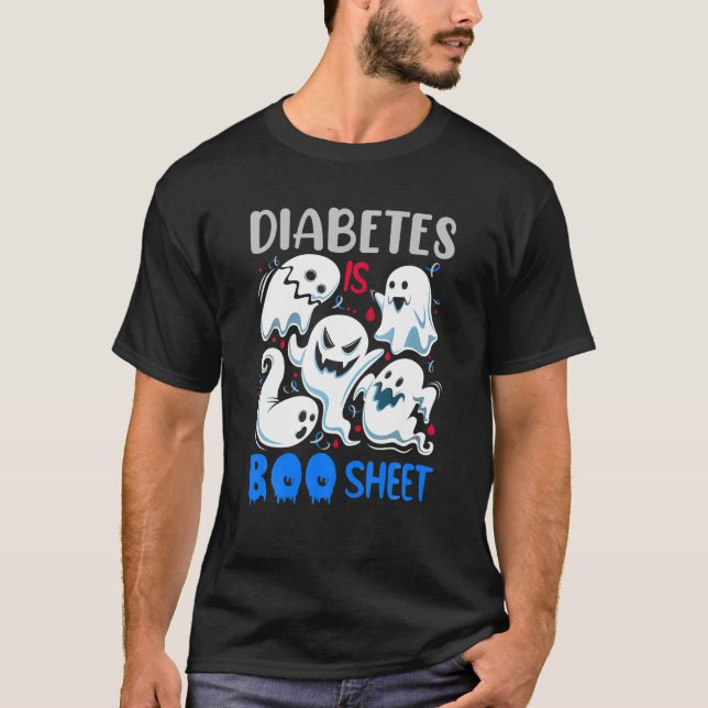 Camiseta La Diabetes Es Una Hoja De Boos Azul Y Gris Hallow (Anverso)