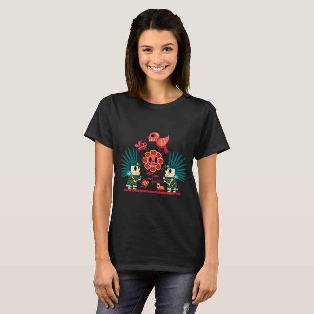 Camiseta La diosa en el jardín rojo (Anverso completo)
