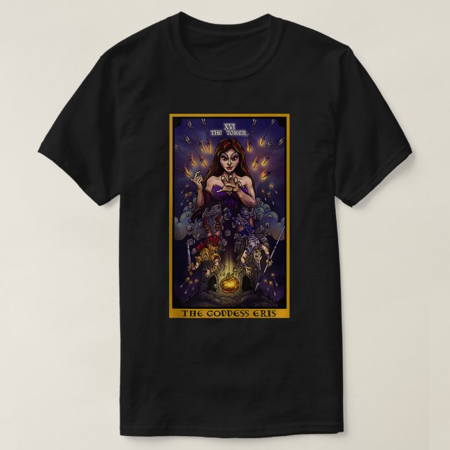 Camiseta La Diosa Eris The Tower Tarot Card Wiccan Pagan (Diseño del anverso)