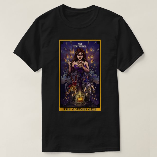 Camiseta La Diosa Eris The Tower Tarot Card Wiccan Pagan (Diseño del anverso)