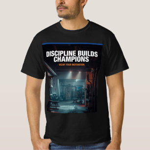 Camiseta La disciplina construye campeones — Motivación de