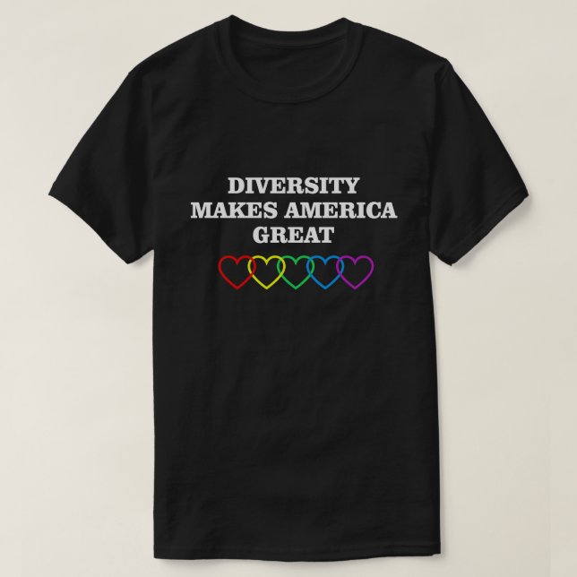 CAMISETA LA DIVERSIDAD HACE QUE ESTADOS UNIDOS SEA GRANDE (Diseño del anverso)
