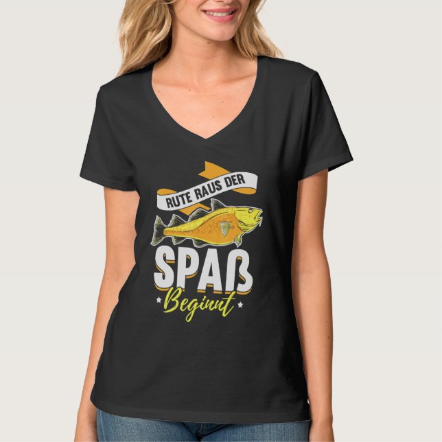 Camiseta La Diversión De La Pesca Empieza A Decir Fischer (Anverso)