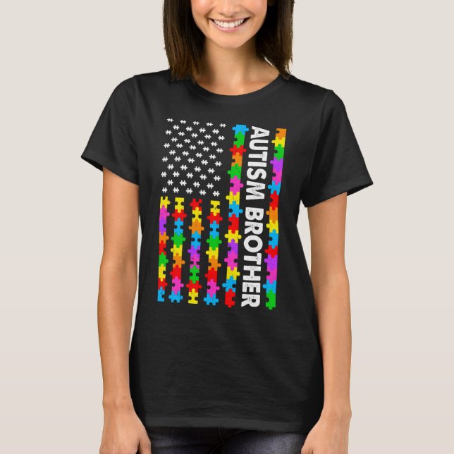 Camiseta La divertida bandera estadounidense autismo Herman (Anverso)