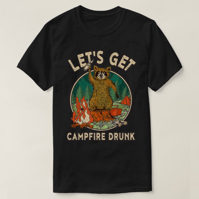 Camiseta La divertida bebida de camping deja emborrachar a  (Diseño del anverso)