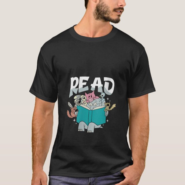 Camiseta La divertida biblioteca de profesores Leer libro P (Anverso)