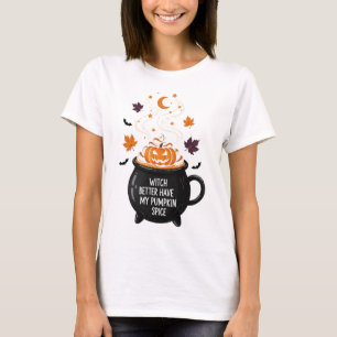 Camiseta La divertida caída de la bruja y la calabaza