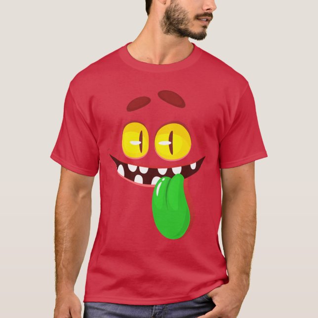 Camiseta La divertida cara del monstruo Personalizado que m (Anverso)