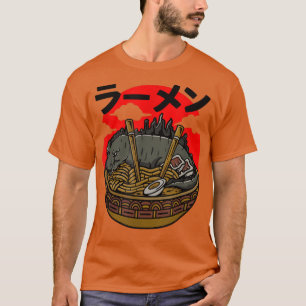 Camiseta La divertida cultura japonesa del Kaiju ramen mons