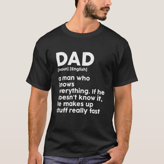 Camiseta La divertida definición del humor del padre en el  (Anverso)