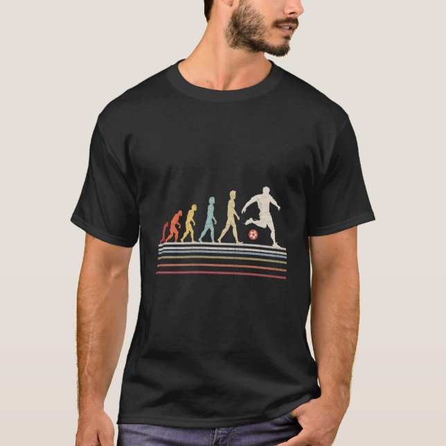 Camiseta La Divertida Evolución Del Fútbol Del Hombre Vinta (Anverso)