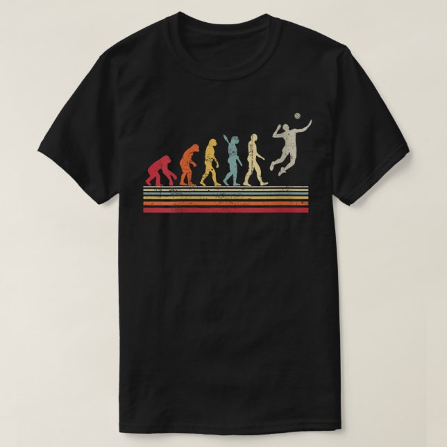 Camiseta La divertida evolución del voleibol masculino R (Diseño del anverso)
