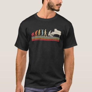 Camiseta La divertida evolución pianista de las retro vieja