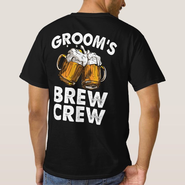 Camiseta La divertida fiesta de graduados de Groom Brew Cre (Reverso)