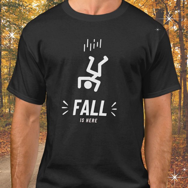 Camiseta La divertida figura de stick La caída de la gente  (Shown in mens, black. Available in many styles, sizes and colors. )
