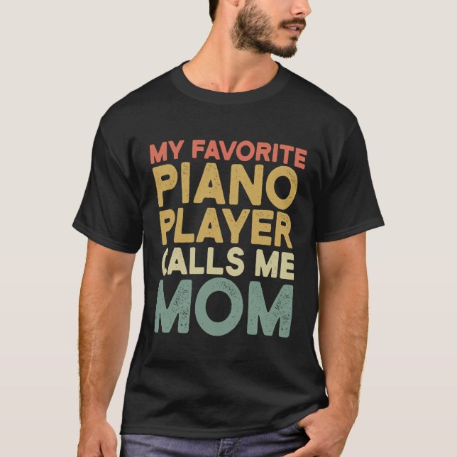 Camiseta La divertida madre de la banda Retro piano mamá ma (Anverso)